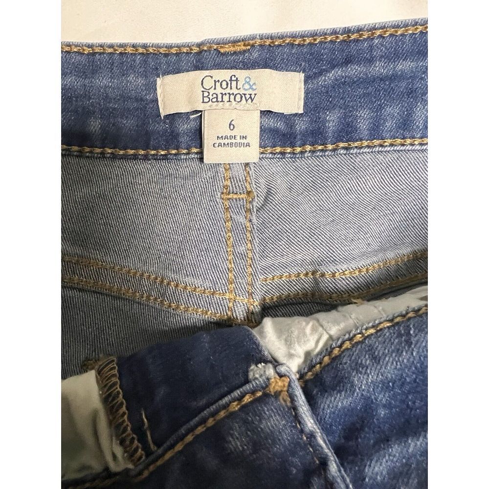 Croft & Barrow Straight Crop Jeans Womens Size 6 Dark Wash Stretch Denim - Picture 7 of 7